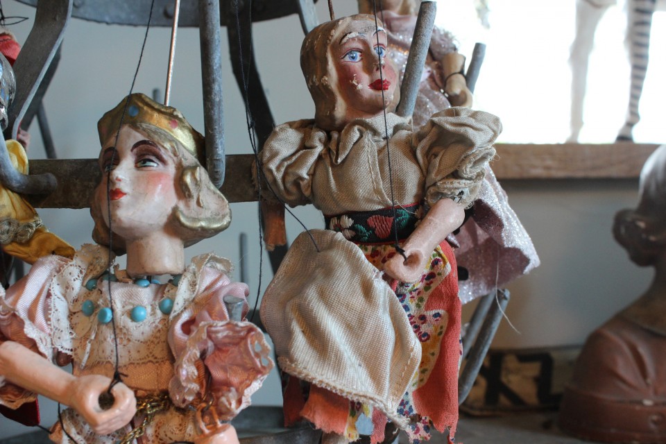Antieke Praagse marionet dame 