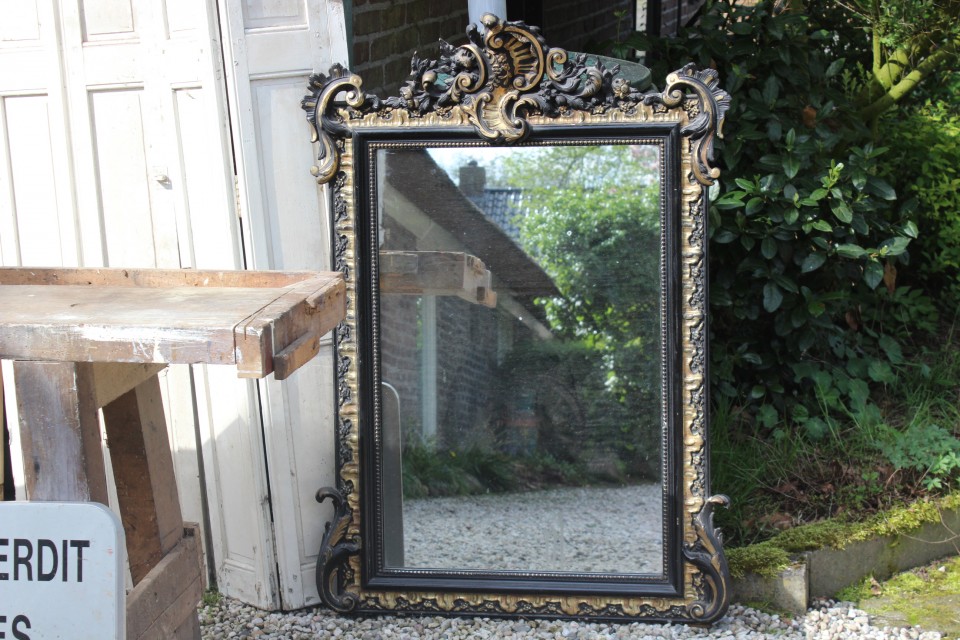Oude grote Franse kuif spiegel