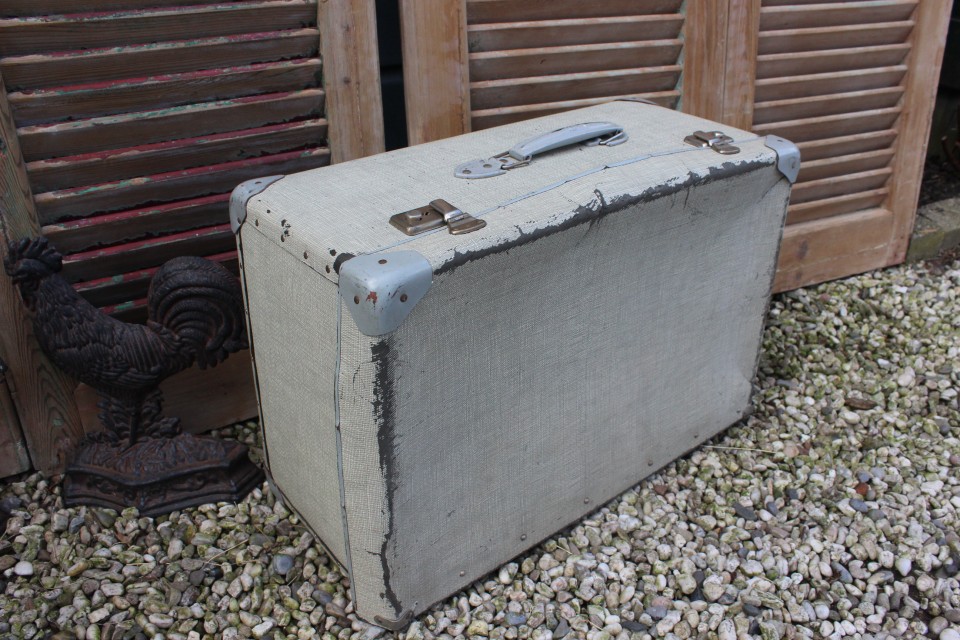 Brocante zandkleur koffer
