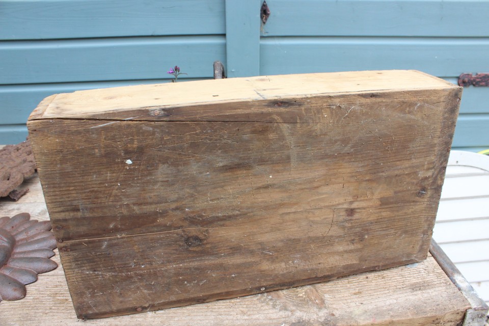 Oude houten kleine vakkenbak