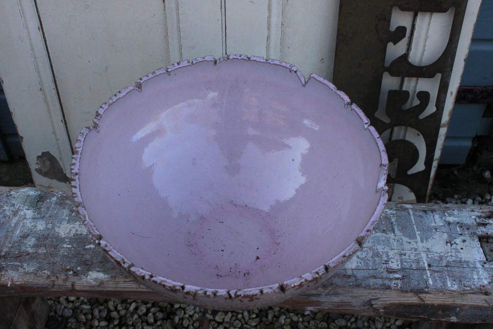 Terracotta roze ronde schaal (nieuw)
