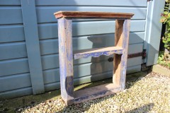 Brocante houten blauw kastje