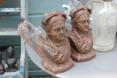 Brocante Franse bruine haardbokken