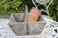 Brocante kleine houten plukbak