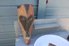 Brocante Afrikaans houten masker